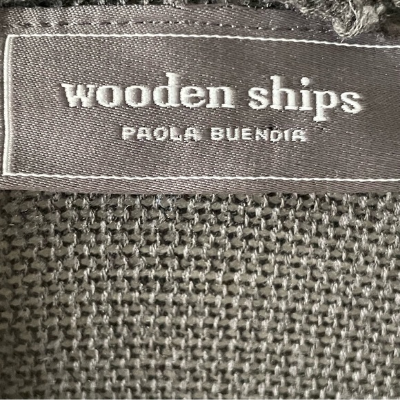 Wooden Ships Open Front Gray and White Stripped Cardigan - Picture 6 of 8